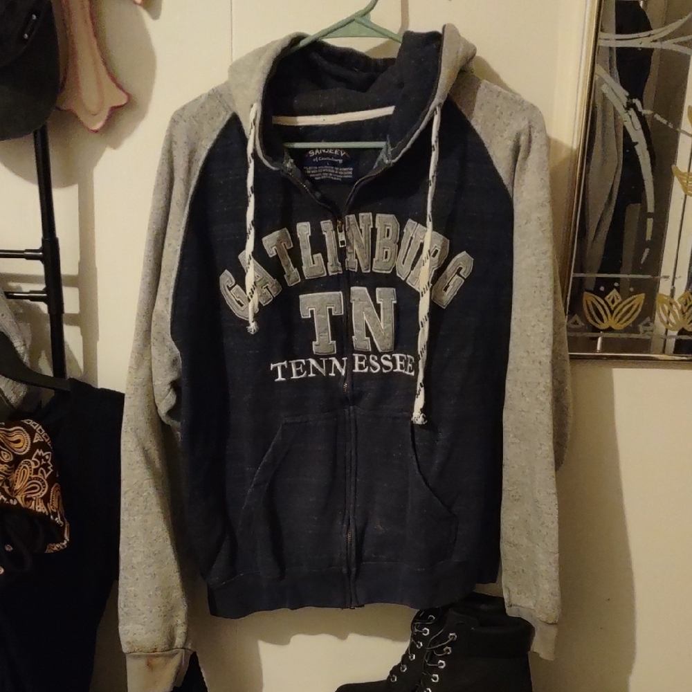 Gatlinburg TN Women's Navy and Gray Hoodie